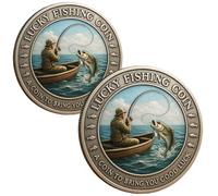 Générique Lucky Fishing Coin-Good Luck Fisherman Metal Token,Good Luck Angler Collectible Keepsake,Men Women Angler Fishing Lucky Challenge Coins,Unique Gift for Fishing Enthusiasts