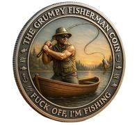 Générique Lucky Fishing Coin-Good Luck Fisherman Metal Token,Good Luck Angler Collectible Keepsake,Men Women Angler Fishing Lucky Challenge Coins,Unique Gift for Fishing Enthusiasts