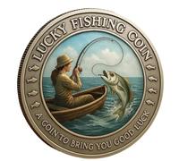 Générique Lucky Fishing Coin-Good Luck Fisherman Metal Token,Good Luck Angler Collectible Keepsake,Men Women Angler Fishing Lucky Challenge Coins,Unique Gift for Fishing Enthusiasts