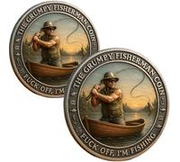 Générique Lucky Fishing Coin-Good Luck Fisherman Metal Token,Good Luck Angler Collectible Keepsake,Men Women Angler Fishing Lucky Challenge Coins,Unique Gift for Fishing Enthusiasts