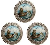 Générique Lucky Fishing Coin, Metal Good Luck Angler Challenge Token, Pocket Keepsake for Fishing Enthusiasts, Unique Gift for Dad, Husband & Fishing Lovers (3pcs)