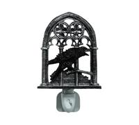 Générique Lumière Corbeau,Décor Corbeau Halloween Lampe à Brancher | Figurine Veilleuse Oiseau, Décorations Artistiques en Résine pour Chambre, Vacances, Jardin, Salon, Entrée, Porche et Festival
