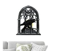 Générique Lumière Corbeau Halloween,Applique Murale Corbeau Déco Halloween - Figurine d'Art Décorative pour Décorations de Maison Fêtes,Vacances,Soirées Intérieur,Extérieur