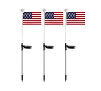 Générique Lumière Jardin Solaire - 64cm Lampe Drapeau Américain | Étoile 7 Couleurs Changeantes Paysage - Étanche ABS Acier Inoxydable Tissu | Patio Allée Cour Décoration Extérieure