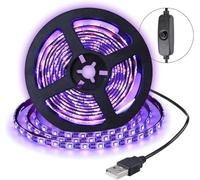 Générique Lumière noire LED Light Band 2m 2835 120led UV stick alimentation, via USB, 395nm lumière noire effet lumière éclairage de scène pour Noël Halloween partie carnaval discothèque