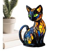 Générique Lumière Nuit Animaux - Lampe Chevet Chat LED Veilleuse | Décor Statut Fête Halloween | Intérieur Chambre Table de Chevet Salon Étagère
