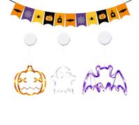 Générique Lumières de Fenêtre | 3 Pièces Lumières LED avec Ventouses - Décorations de pour Halloween pour Maison Jardin Chambre École Café Porche Patio Salle de Classe
