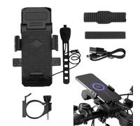 Générique Lumières de vélo Rechargeables | Ensemble d'éclairage de vélo avec Lampe de Poche LED | Phare de 4 en 1, Feux de et arrière, Support de téléphone de, Batterie Externe, éclairage de