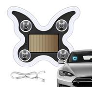 Générique Lumières LED Voiture - Papillon Solaire Pour Vitre Avec 6 Modes, Lampe Décorative & Avertissement Ventouse | Lumière Sécurité Rechargeable USB-C Pour Vitre Arrière & Déco Intérieure