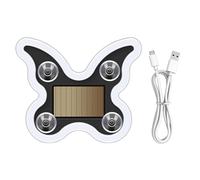 Générique Lumières LED Voiture - Papillon Solaire Pour Vitre Avec 6 Modes, Lampe Décorative & Avertissement Ventouse | Lumière Sécurité Rechargeable USB-C Pour Vitre Arrière & Déco Intérieure