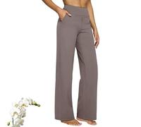 Générique Lumilift Work/Yoga Pants, High Stretch Wide Leg Pant for Women, High-Waist Straight-Leg Work Pants Set (Coffee,TG)