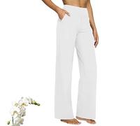 Générique Lumilift Work/Yoga Pants, High Stretch Wide Leg Pant for Women, High-Waist Straight-Leg Work Pants Set (White,Grand)