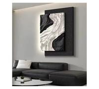 Générique Luminaire mural, Décoration abstraite noir et blanc, fond minimaliste moderne, applique murale, peinture suspendue de salon 3D haut gamme(C,60x80cm)