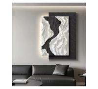 Générique Luminaire mural, Décoration abstraite noir et blanc, fond minimaliste moderne, applique murale, peinture suspendue de salon 3D haut gamme(A,70x100cm)
