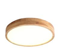 Générique Luminaire Plafonnier LED Plafonnier LED Rond Ultra-mince En Bois Massif, Luminaire Décoratif D'intérieur For Cuisine, Salon, Chambre À Coucher(D40cm-27W,Remote Dimming)