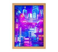 Générique lumineuses - 23 x 17 cm, peinture de paysage urbain, art mural lumineux, image romantique, impression d'art mural lumineux pour la maison, la chambre, le salon