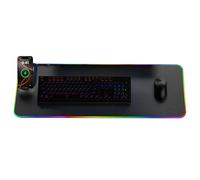 Générique Luminous - Integrated Power Pad, Extended Desktop Protector, Multicolored Light Edge, Anti Slip Rubber Base, Electronic Workstation Mat, Large Black Tech Accessory for PC