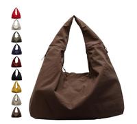Générique Luna Lush Bag, Multi-Pocket Large Capacity Slouchy Nylon Tote, New Luna Lush Bag for Woman Girl (Coffee)