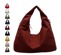 Générique Luna Lush Bag, Multi-Pocket Large Capacity Slouchy Nylon Tote, New Luna Lush Bag for Woman Girl (Dark Red)