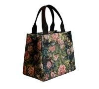 Générique Lunch Bag Women, Waterproof Floral Handbag Containers, Lunch Tote, Meal Bag with Insulated Interior and Zipper Closure, for Work Food Girls Adults Kids Travel Outdoor Office Daily Use