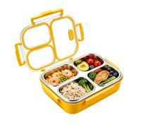 Générique Lunch Box | 3-Compartment Stainless Steel Leakproof Container | Portable Lunch Box Containers for Boys Girls Adults Men Women School Camping Travel Picnic Road Trip
