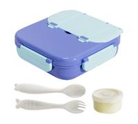 Générique Lunch Box | Food Storage Container | Large Capacity Reusable Leakproof BPA Free | Compartments, Cutlery Set, Leak Proof Snack Organizers for Boys Girls School Kindergarten Office,Blue