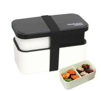 Générique Lunch Containers, 1450ml Leak Proof Food Container, 2 Tier Stackable Bowl with Removable Utensil Set and Sealing Strap, Lunch Storage Box for Work, School, Picnic, Outdoor