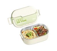 Générique Lunch Containers Adults, Leakproof Metal, Microwave Insulated Food Jar, Multi Compartment Box, Reusable Meal Prep Container, for Home, School, Work, Travel, Picnics, 9.06x5.51x3.35 Inches