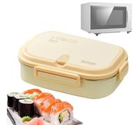 Générique Lunch Containers, Metal Lunches Container, Microwave Safe Meal Prep Box, Compartment Food Storage with Spoon and Chopsticks for Kids, Adults, School, Work, 9.06x6.5x3.15 Inches