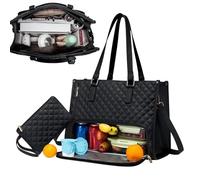 Générique Lunch Tote, Leakproof Insulated Lunch Bag, 16.75x6.5in Divided Laptop Purse, With Wallet Design, Spacious Stylish for Office, School, College, Picnic, Camping, Business, Casual Work Use