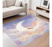 Générique Lune Rêve Tapis Salon 160x230 - Motif Ciel Nuage Tapis à Poils Courts Doux Antidérapant Grand - Lavable en Machine - pour Chambre à Coucher Cuisine Salle à Manger aHYcc13