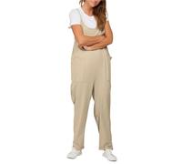 Générique Lunetta Maternity Jumpsuit for Women, Sleeveless Wide-Leg Romper with Pockets, Adjustable Straps