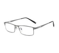 Générique Lunette anti lumiere bleue femme & homme Lunettes Ecran Gaming monture rectangulaire en métal léger avec Confort charnières à ressort(Metallic,+0.50)