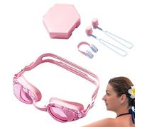 Générique Lunettes Anti-Buée - Pince Nez Bouchons D'Oreilles Masque Set Adulte,Sangle Ajustable avec Étui de Rangement, pour Apprendre à Nager en Piscine, Entraînement pour, Mer,