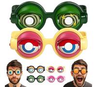 Générique Lunettes clignotantes Kinetic Crazy Eyes - Lunettes fantaisie amusantes à cordon clignotant pour fêtes, costumes et gag amusants (BD)