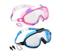 Générique Lunettes De Natation Junior | Verres Anti-Buée UV À Vision Large | avec Pince-Nez Bouchons Oreilles Étanche Sangle Ajustable | Pour Filles 3-14 Ans Piscine Sports Aquatiques