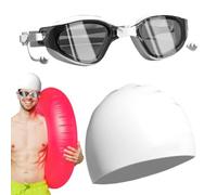 Générique Lunettes de Natation pour Adultes - HD antibuée et imperméable | Polycarbonate + Silicone | Protection UV, Vision Claire et Ajustement Confortable Bonnet de Bain | pour Hommes et Femmes