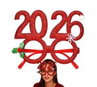 Générique Lunettes De Noël - 2026 Accessoires de Photomaton | Accessoires De Fête Pour Lunettes - Pour Ados Adultes Hôtes Invités Bureau Dîner Chant De Noël Événement À Thème Parade De Fêtes