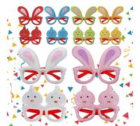 Générique Lunettes de Pâques Lapin | Set de 12 Pièces Animaux | Cadres Lunettes Accessoires Pâques - Pour Fêtes Journée Des Séance Photo Cosplay Scène Femmes Hommes Adultes