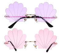 Générique Lunettes de Soleil Design Élégant Légères de Coquille sans Monture en PC 2 Pièces Voyage Usage Quotidien