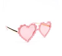 Générique Lunettes de Soleil Enfant pour Fille - Couleur Rose - En Forme de Coeur - Look Rétro et Fantaisie - Avec Etui de Rangement