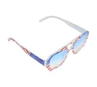 Générique Lunettes de Soleil Patriotiques à Double Pont Drapeau Américain, Forme Irrégulière et Motif Carré en Pc, pour Camping et Fêtes 4 Juillet