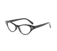 Générique Lunettes de soleil rétro carrées œil de chat en métal élégantes avec strass brillant pour un style unique et tendance