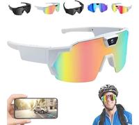 Générique Lunettes de Sport 4k HD POV avec caméra, Lunettes d'enregistrement de Baseball intelligentes, Unisexes pour la randonnée à vélo (#A)