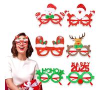 Générique Lunettes Du Père Noël - Lunettes De Bonhomme De Neige Et Du Père Noël - 2025 Modèle De Cartoon Renne De,Pour Carnaval Accessoires Photo Fête