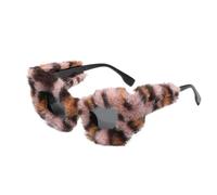 Générique Lunettes œil de chat en peluche,Lunettes de soleil œil de chat pelucheuses, Lunettes de soleil Lunettes de fête tendance pour femmes, Lunettes Disco Vintage Rétro Mode Accessoires Y2K