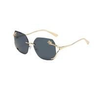 Générique Lunettes sans cadre à la mode lunettes de soleil rétro hommes et femmes lunettes de soleil à la mode sans cadre (Noir)