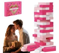 Générique Lust Tower Couples Block Game, 48 Pcs Wooden Tumbling Tower, 5 Languages, Romantic Stacking Game for Date Night, Valentine Party, and Fun Couples Games for Adults (Italian,Pink)