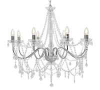 Générique Lustre avec Perles Argenté 8 Ampoules E14,Lustres,5.74KG-281606