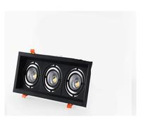 Générique Lustre, Black or white downlight with 12w one head 24w two led three heads 36w long ceiling spot light fast delivery(Warm,Three head black)